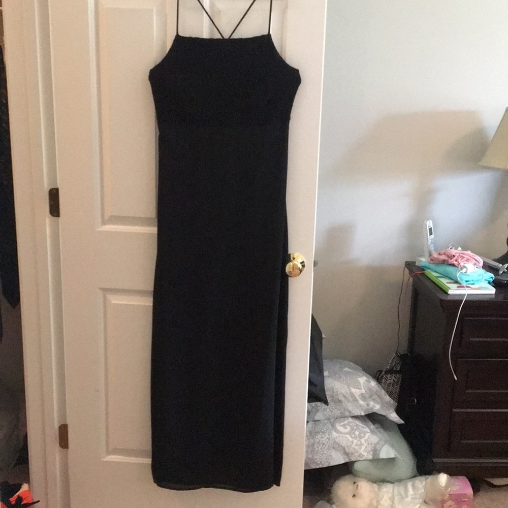 Long black evening gown